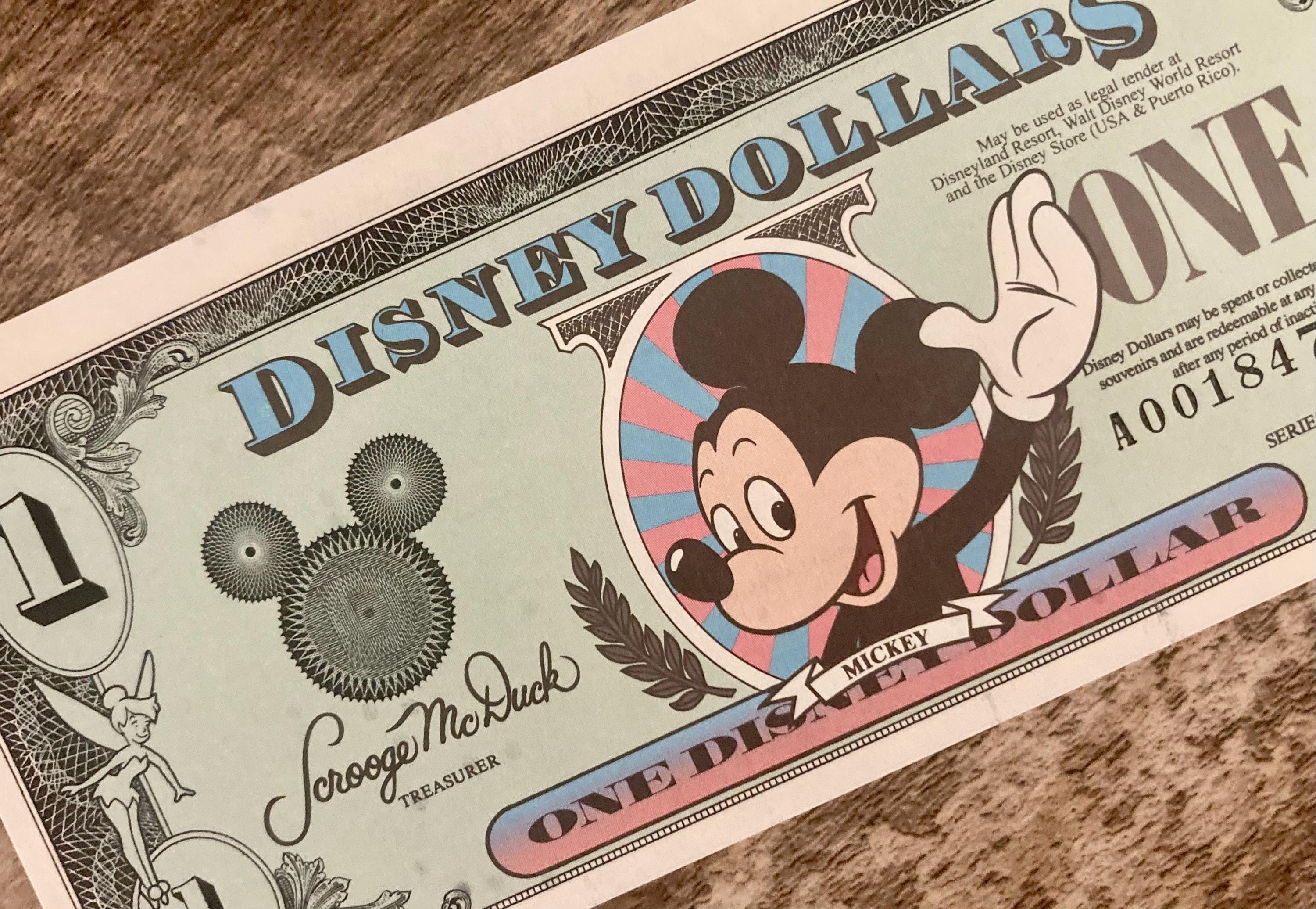 Disney dollar ディズニー　ドル　ミッキーマウス5枚セット WDW 2009 $5 D Series Uncirculated Disney Dollar Minnie