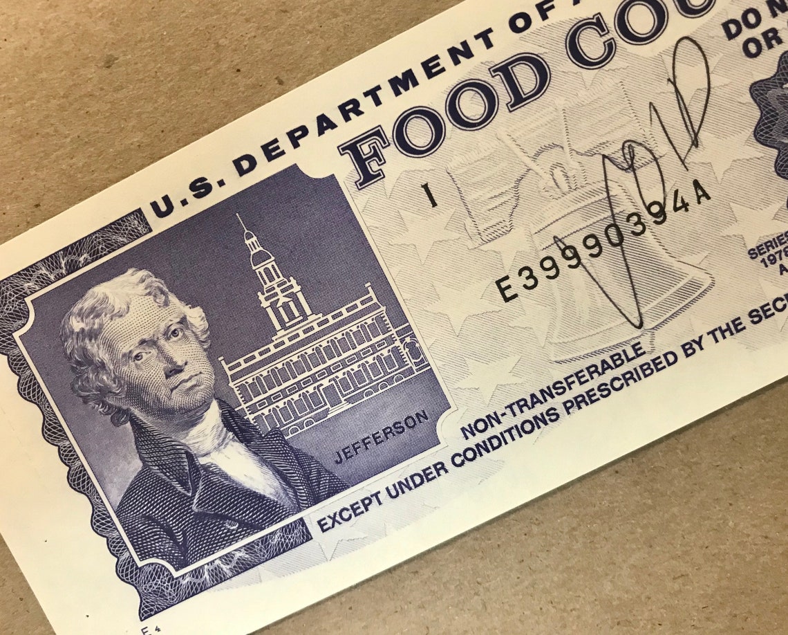 1978 Vintage Collectible Five Dollar Food Coupon Food Stamp Etsy
