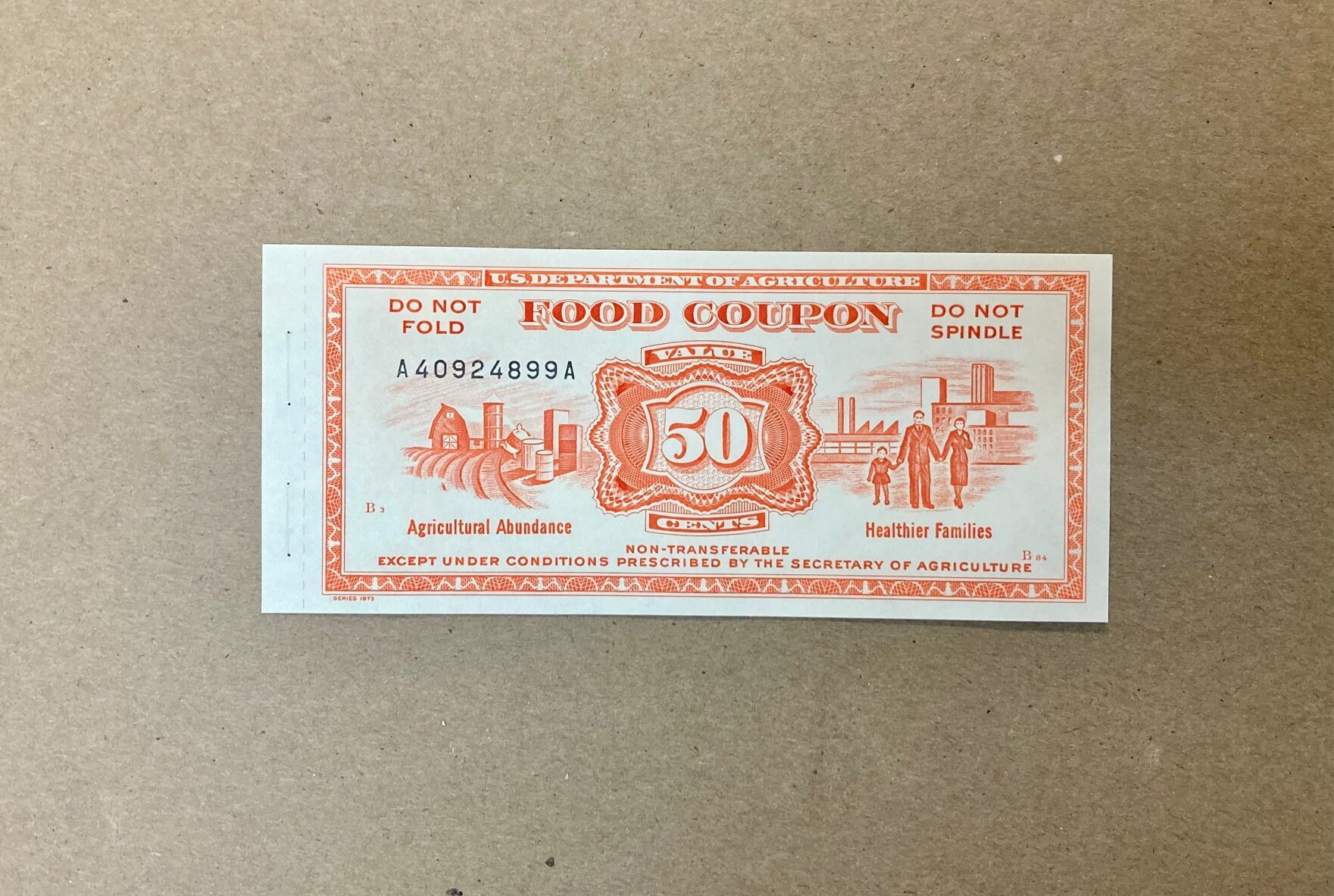 FULL Tab 1973 50 cents Food Stamp Coupon USDA Agricultural Etsy