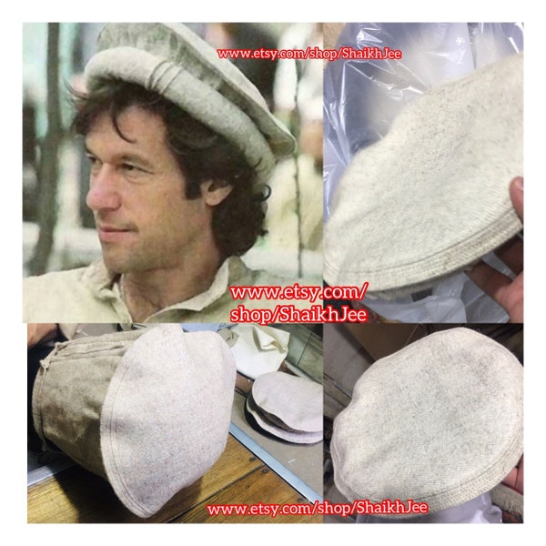 Bonnet chitrali fait main 100 % laine de qualité supérieure - Topi afghan Pakol - Bonnet en laine du Pakistan - Bonnet élégant - Bonnet d'hiver - Chapeau unisexe