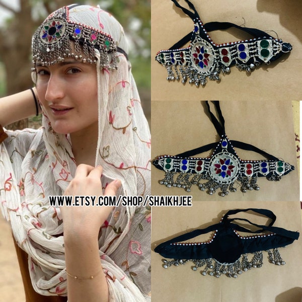 Afghani matta Patti-kochi Afghan jewellery-head peice -headband- wedding jewellery-tika-Silver jewellery-gift for her- Free shipping