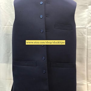 Imran khan style handmade Pakistani mens waistcoats-Indian nehru cut vest-wedding vest-afghani waskat-nehru cut jackets-mehndi-freeshipping image 2