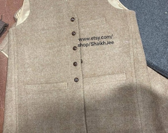 Wool waistcoat-Afghani Pakistani winter men waistcoat-woolen hippie vest-  chitrali waistcoat-handmade vest- winter vest| free shipping| gift