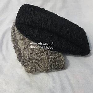 Orignal 100% Hat karakul Qaraqul jinnah cap lamb boardtail kufi fur sheep hat handamade wool sheep hat afghan karzai cap high quality image 6