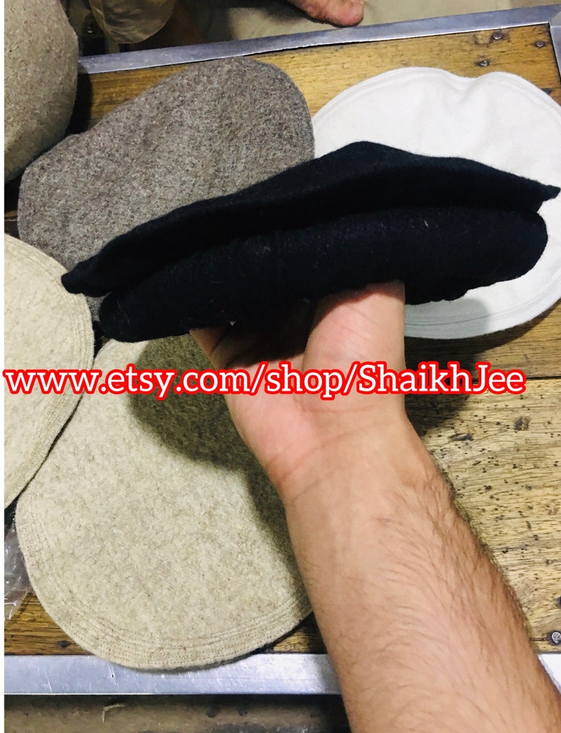 Premium quality 100% Wool Handmade Chitrali Cap-Afghani Pakol topi wool Hat from Pakistan-stylish cap-winter cap unisex hat image 5