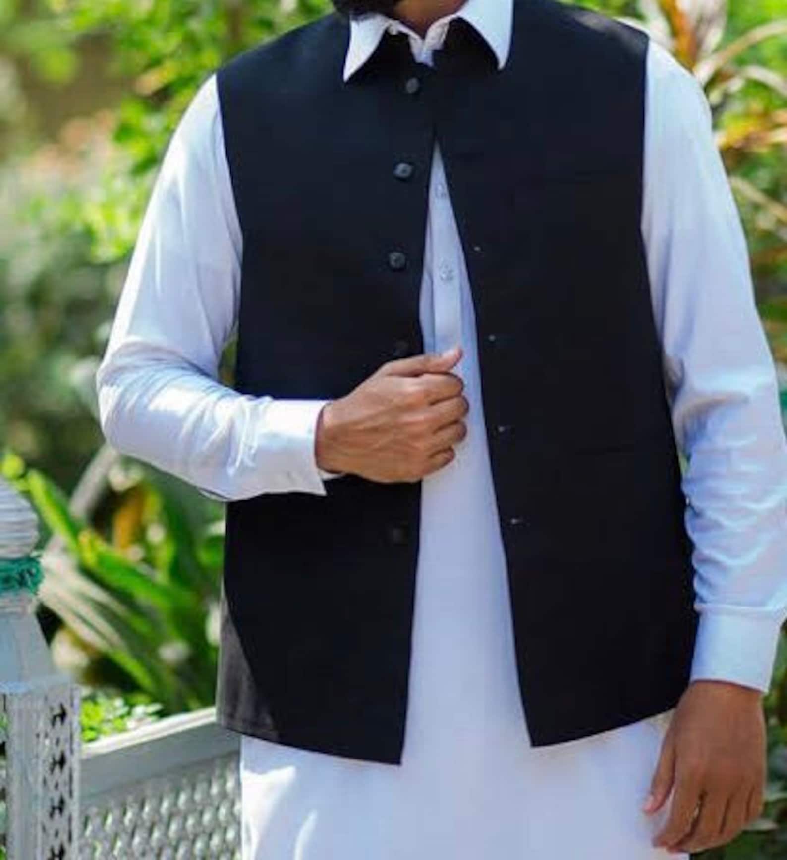 Handmade Pakistani Mens Waistcoat Indian Style Waistcoat Etsy