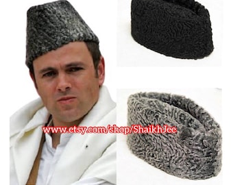 Orignal 100% Sombrero karakul Qaraqul jinnah gorra- cordero cola de tabla kufi piel sombrero de oveja- sombrero de oveja de lana hecho a mano - gorra afgana karzai- alta calidad