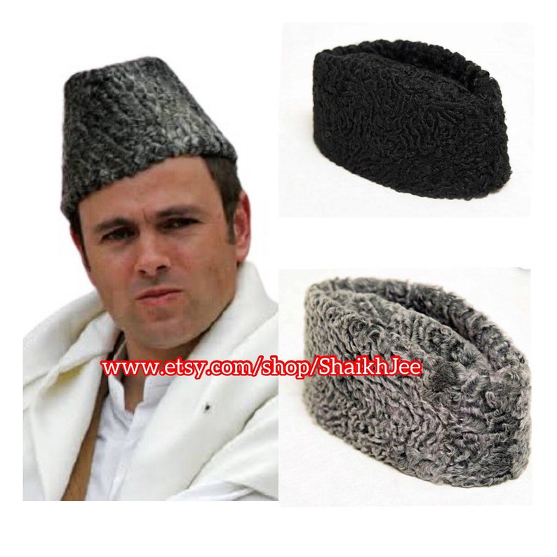 Orignal 100% Hat karakul Qaraqul jinnah cap lamb boardtail kufi fur sheep hat handamade wool sheep hat afghan karzai cap high quality image 1