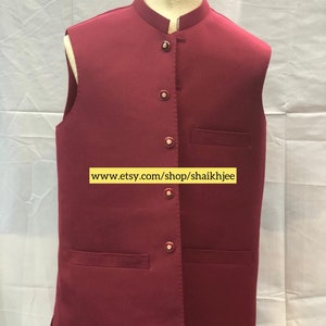 Imran khan style handmade Pakistani mens waistcoats-Indian nehru cut vest-wedding vest-afghani waskat-nehru cut jackets-mehndi-freeshipping image 8