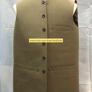 Imran khan style handmade Pakistani mens waistcoats-Indian nehru cut vest-wedding vest-afghani waskat-nehru cut jackets-mehndi-freeshipping image 7