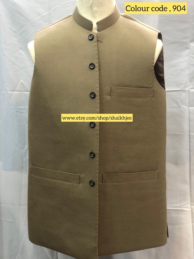 Imran khan style handmade Pakistani mens waistcoats-Indian nehru cut vest-wedding vest-afghani waskat-nehru cut jackets-mehndi-freeshipping image 7