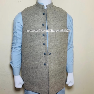 Traditional handmade chitrali stylish waistcoat - afghani waistcoat- hippie vest-wool waistcoat -nehru waistcoat |free express shipping