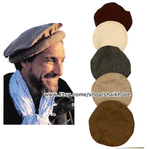 Chapeau KAUSIA en laine, chapeau d'hiver élégant en laine, chitrali topi, casquette pakol, chapeau afghani fait main, calotte, bonnets, chapeaux unisexes, kufi, unisexe image 1