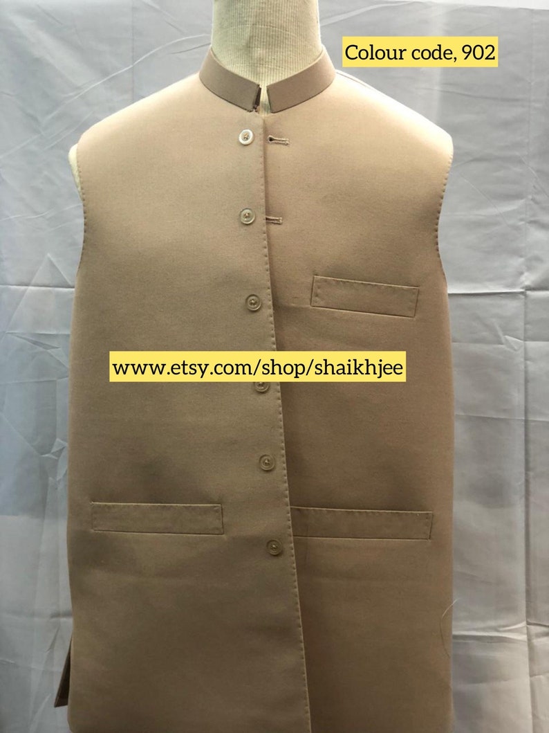 Imran khan style handmade Pakistani mens waistcoats-Indian nehru cut vest-wedding vest-afghani waskat-nehru cut jackets-mehndi-freeshipping image 6