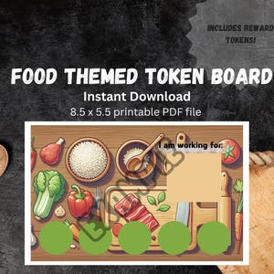Reward Chart, Token Board, Token Economy Food