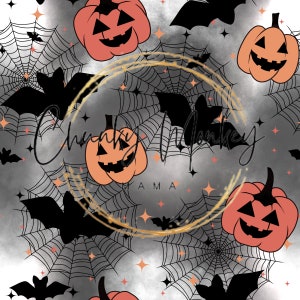 Pumpkin bat seamless file