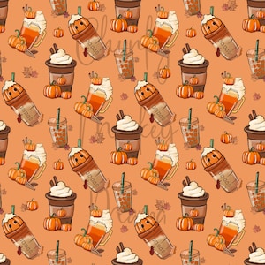 Pumpkin spice Seamless pattern