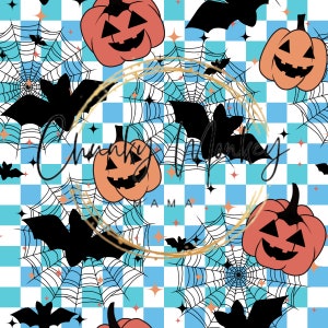 Pumpkin bat checker seamless file