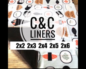 Deluxe C&C Cage Liners, 2x2 liner, 2x3 Liner, 2x4 Liner, 2x5 Liner, 2x6 liner, Kavee liner, guinea pig Cage Liners, fleece liners