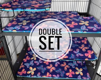 DOUBLE SET:  Drop In Style Absorbent lining, Critter Nation / Ferret Nation Cage Liners for your ferret, rat, chinchilla, or hedgehog, etc.
