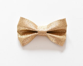 Golden bow tie gold sequins party wedding vintage disco gift