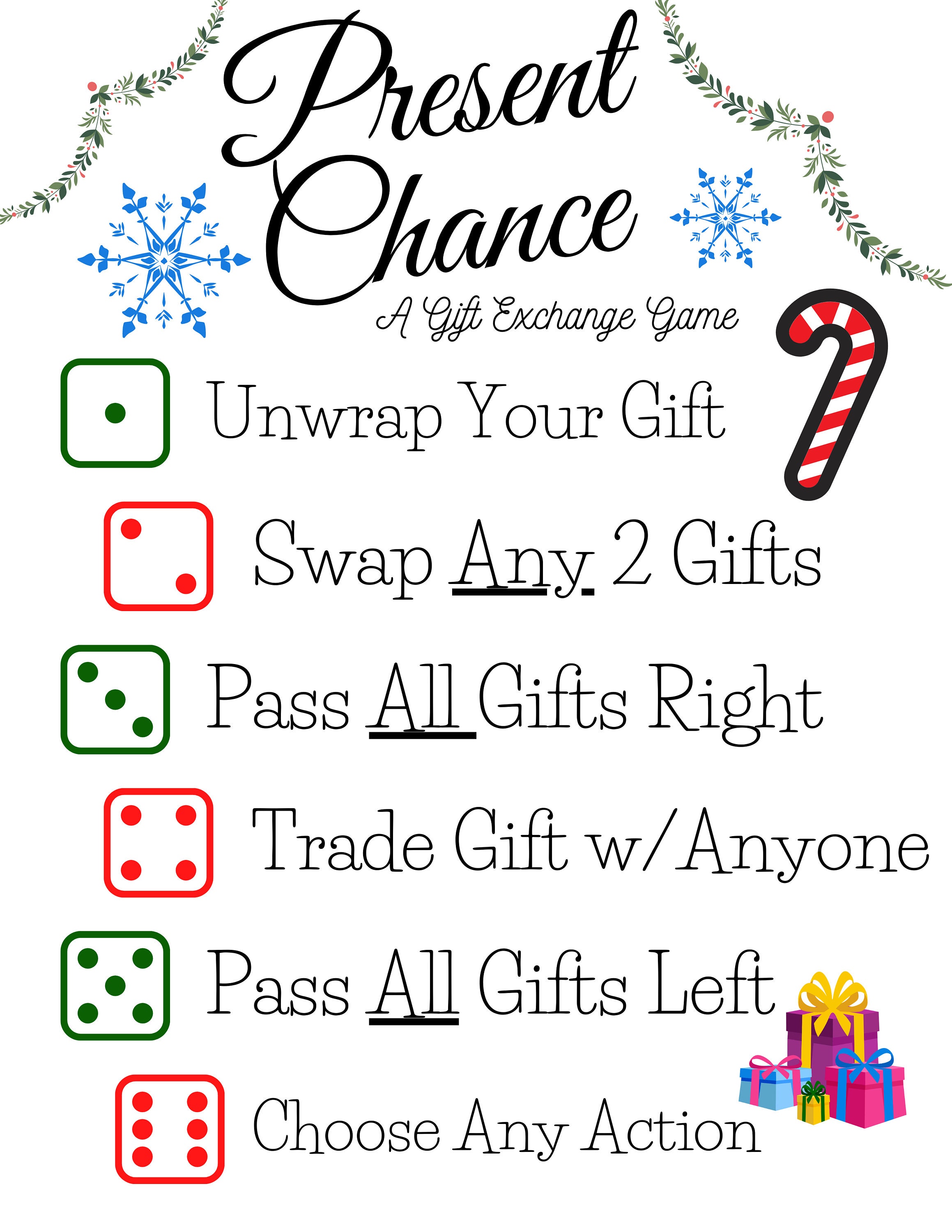 White Elephant Gift Exchange Game present Chance Etsy