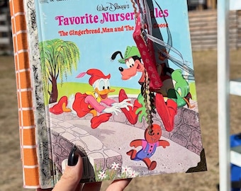 Vintage Little Golden Book Junk Journal | Disney Nursery Tales Altered Book | Handmade Junk Journal | Memory Keepsake