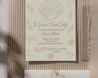 The Summer I Turned Pretty - Birthday Invitation – Editable Canva Template (Digital Download)