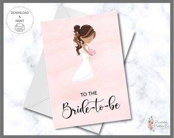 Bride /& Groom Watercolor Card Wedding Shower Card for Daughter Cute Watercolor PrintAnniversary