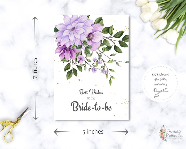 Bridal Shower Congratulations Card Printable Download Beautiful Bride-to-be Card Instant Download Wedding Greeting Card Card for Bride