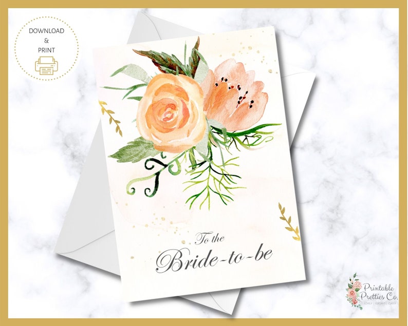 Congratulation Printable Card For Bridal Shower Wedding Etsy