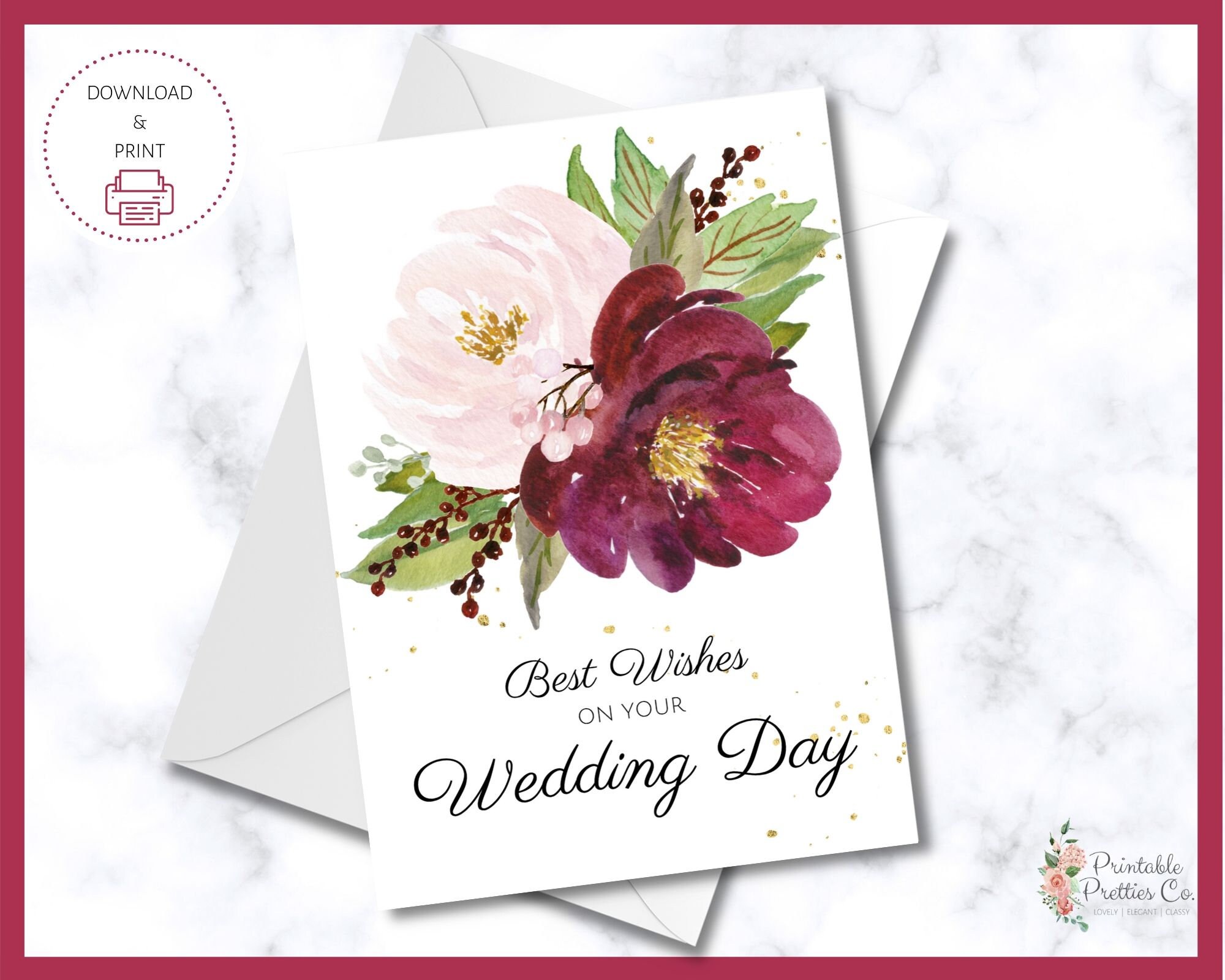 Printable Wedding Card Best Wishes / Wedding Cards - Etsy