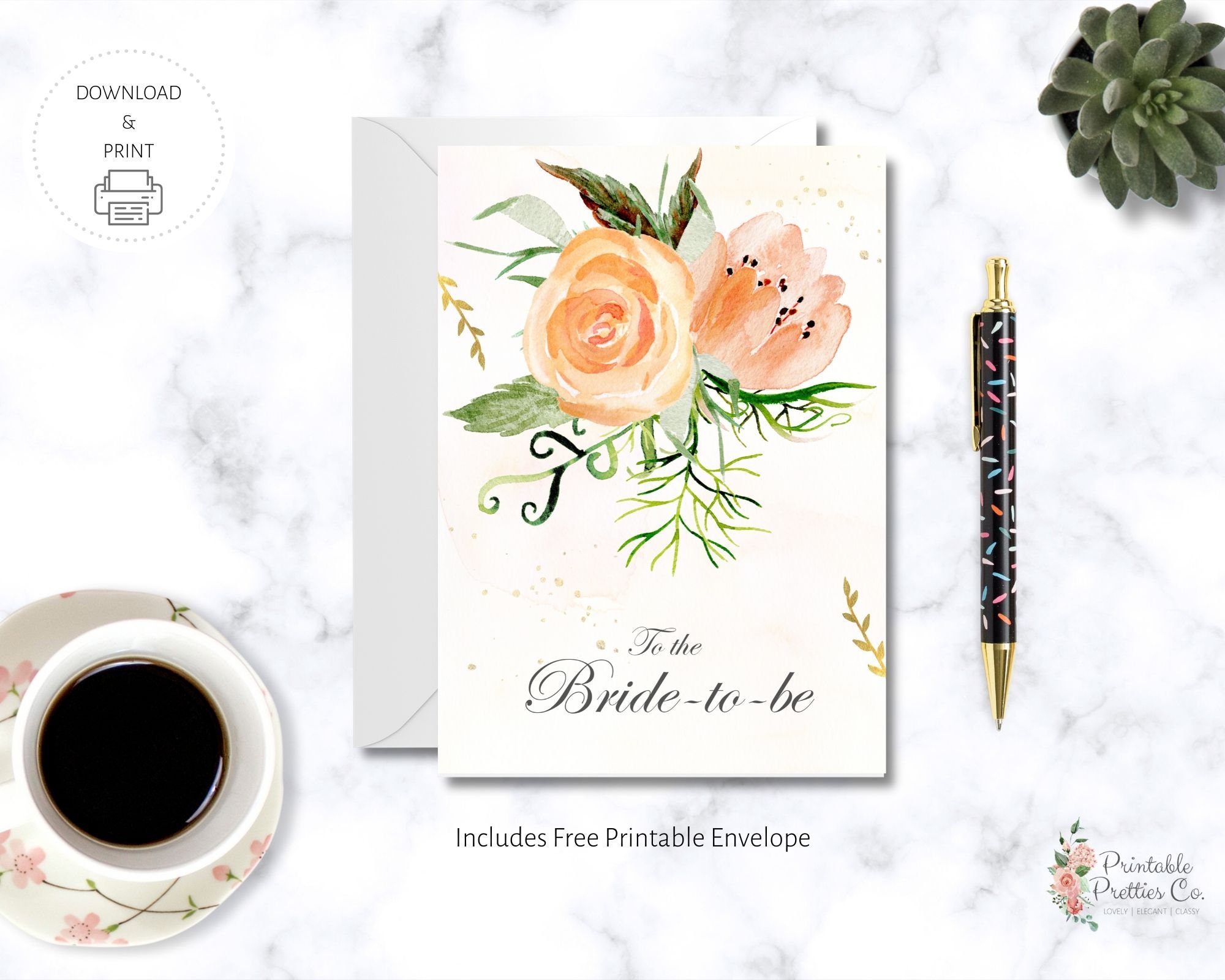 Congratulation Printable Card for Bridal Shower / Wedding Etsy