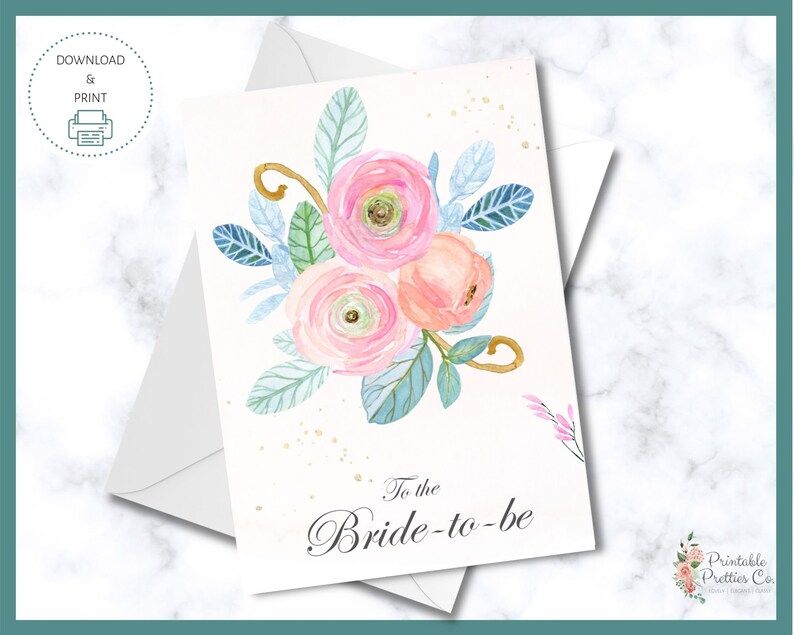 Printable Bridal Shower Card Bridal Shower Congratulations Etsy