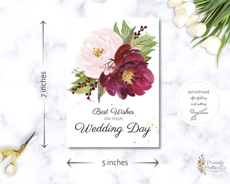 Printable Wedding Card Best Wishes / Wedding Cards | Etsy