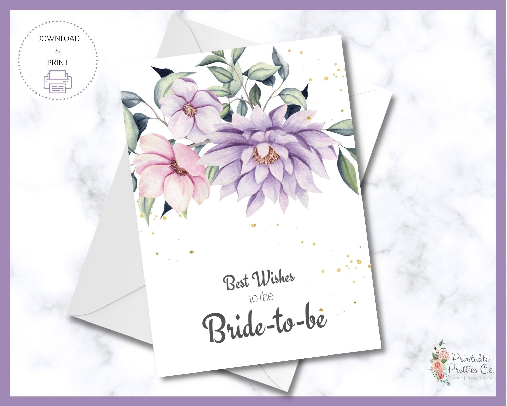 Printable Bridal Shower Card / Bridal Shower Congratulations - Etsy