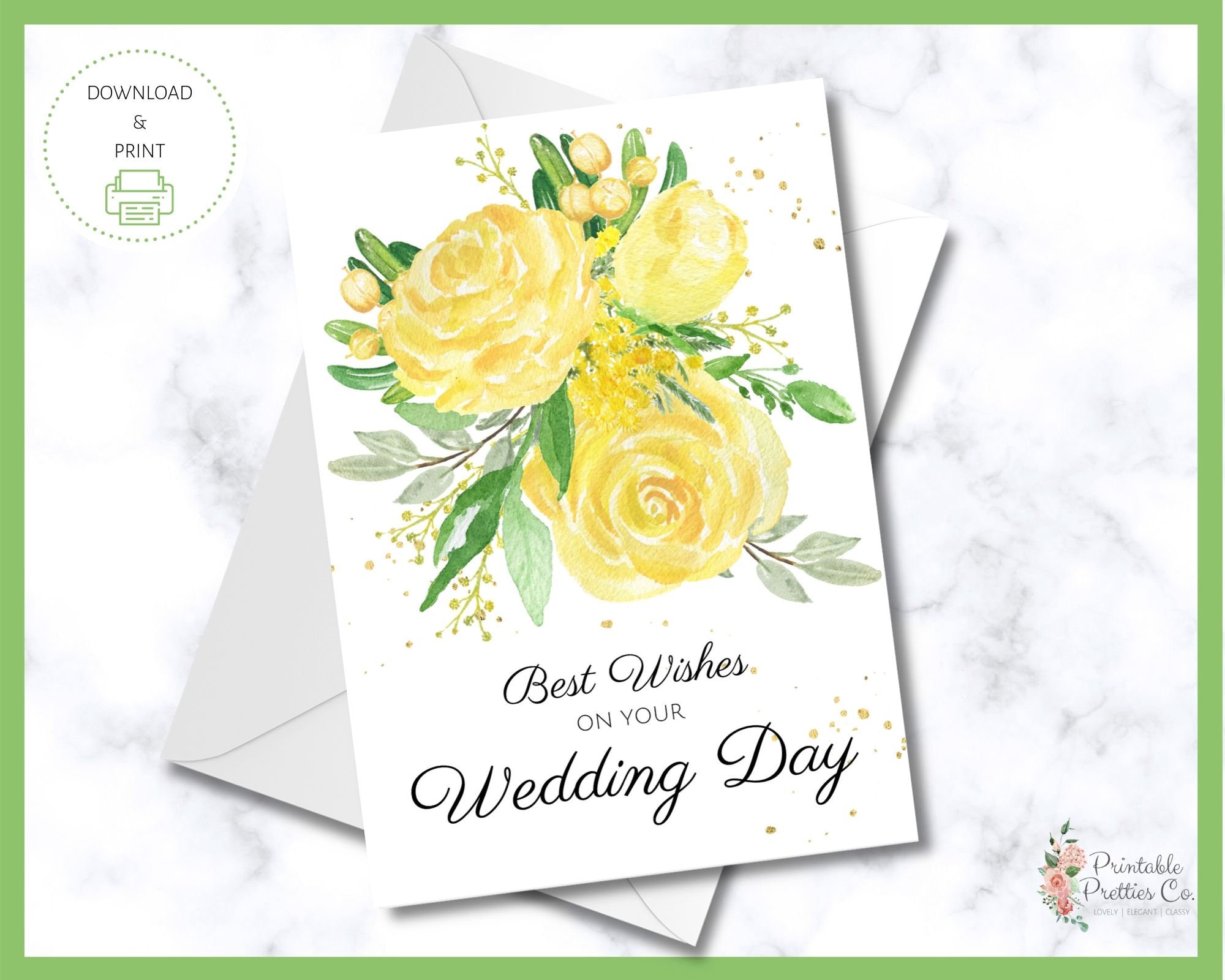 Printable Wedding Card Best Wishes Wedding Cards Etsy