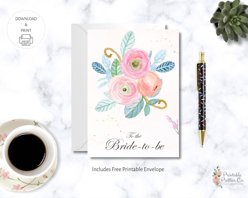 Printable Bridal Shower Card / Bridal Shower Congratulations - Etsy