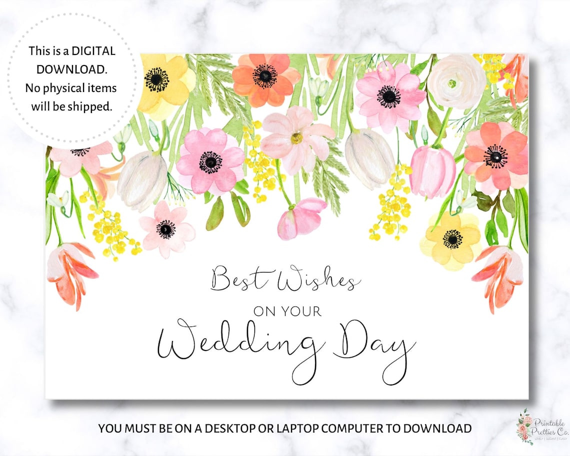 Best Wishes For Wedding Card Printable