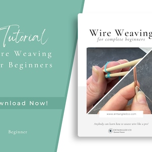May include: A tutorial on wire weaving for beginners. The image shows two hands, one holding chopsticks with a rubber band and the other holding a copper wire with a bead. The text on the image reads "Wire Weaving for complete beginners" and "Anybody can learn how to weave wire like a pro!"
