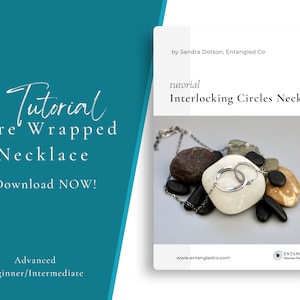 Wire Wrapping Tutorial Interlocking Circles Necklace - Wire Weaving Necklace PDF Pattern - Download Wire Wrapped Pendant Tutorial