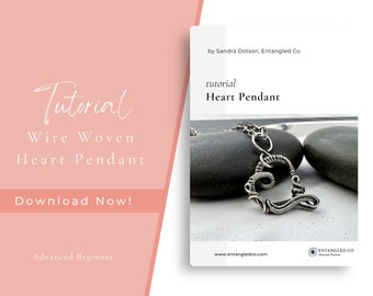 Wire Woven Heart Pendant Tutorial – DIY Jewelry (PDF Download)