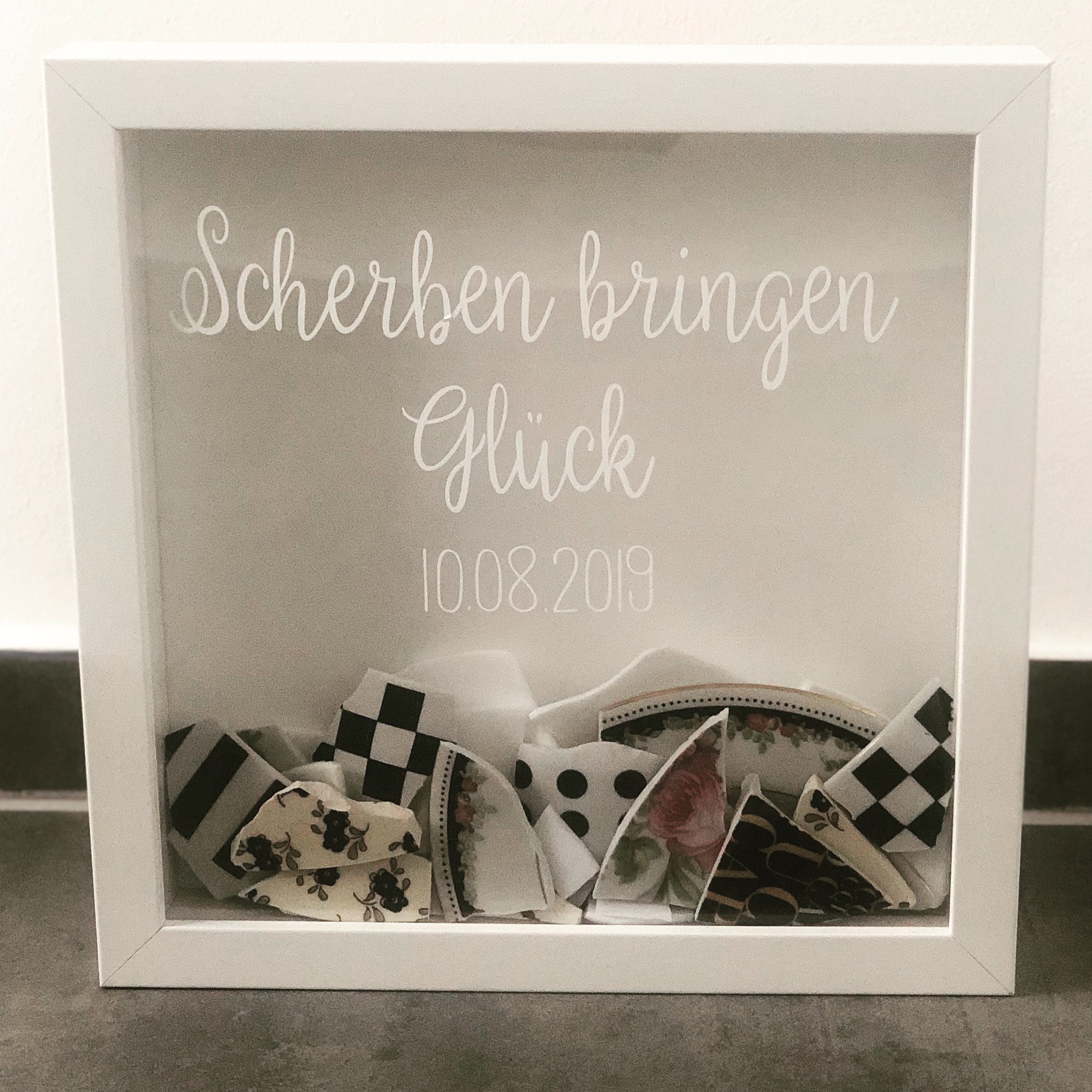 Aufkleber Rahmen für den Brautstrauß VINTAGE (personalisiert