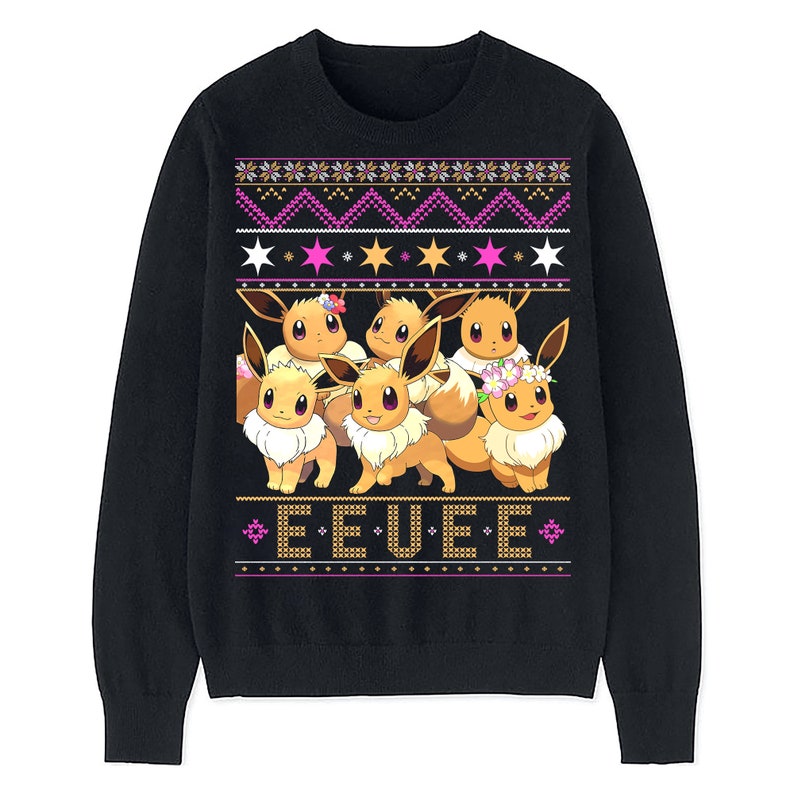 Eevee Cool Ugly Christmas Sweater Custom Crewneck Unisex Mens | Etsy