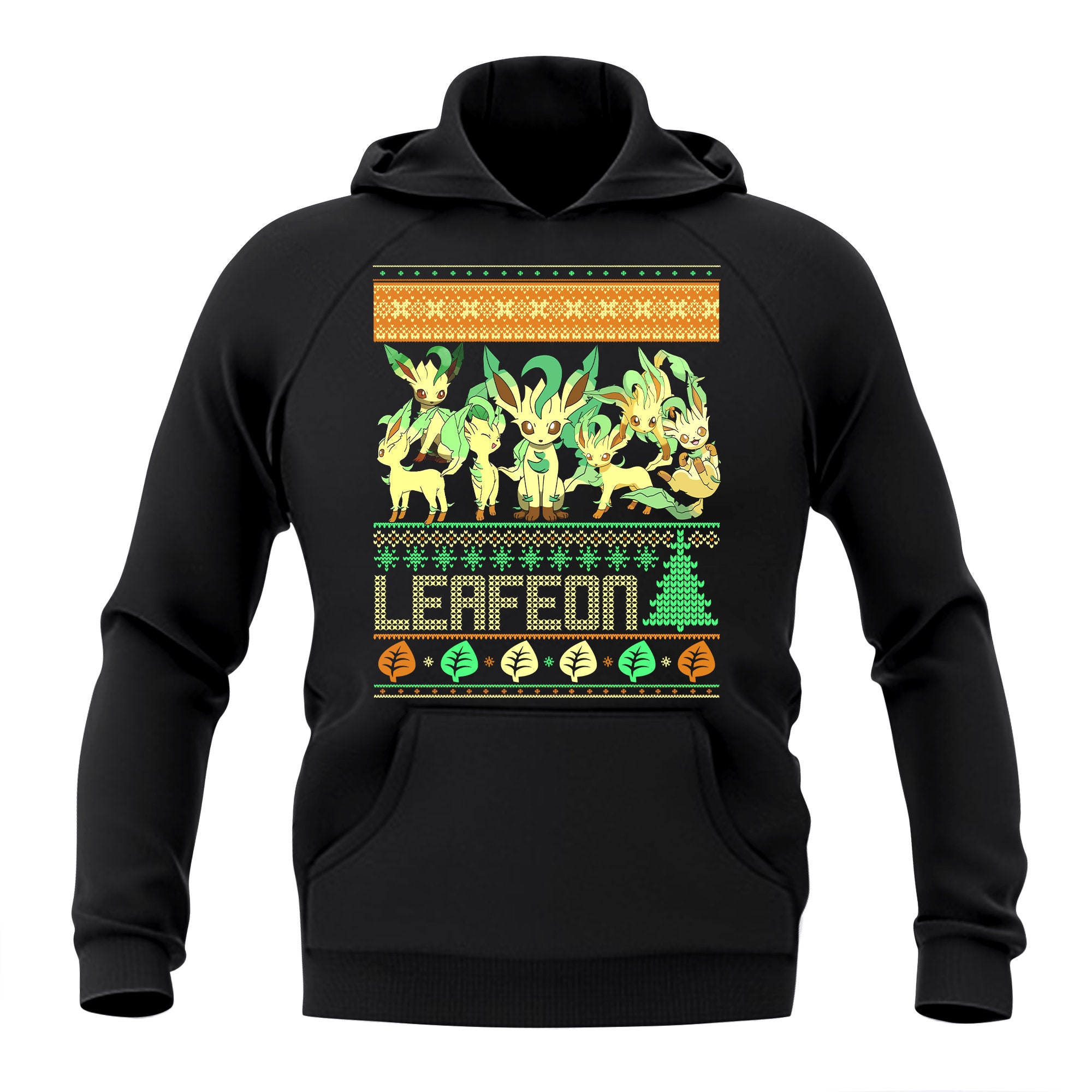 Leafeon Ugly Christmas Hoodie Sweater Unisex Mens &amp; | Etsy