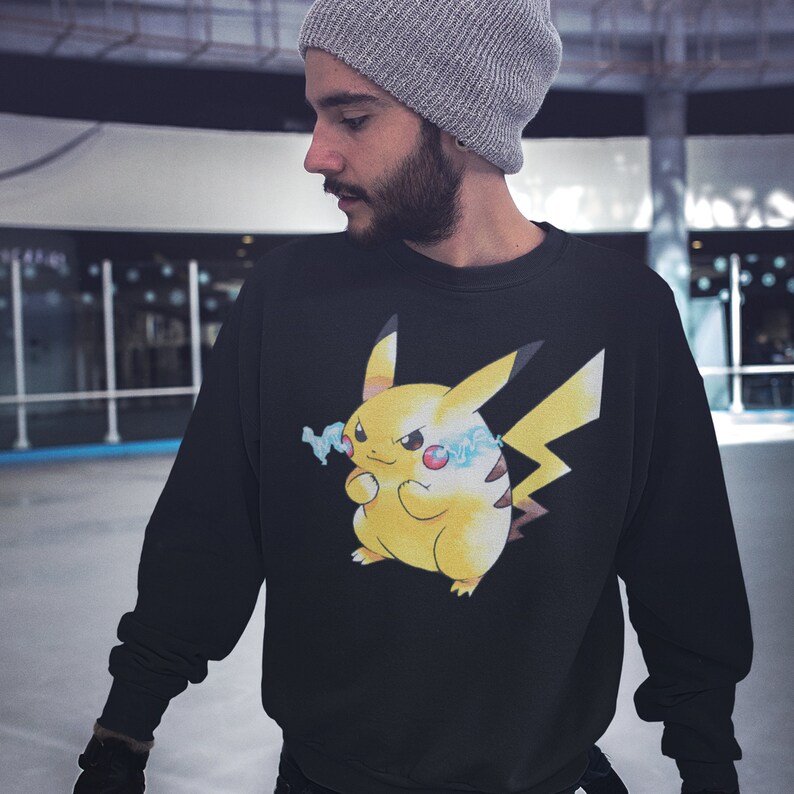 Christmas Gifts Video Game Clothing Classics Shirt Pikachu Card Art Sweater Custom Crewneck Unisex Mens /& Women/'s Clothing