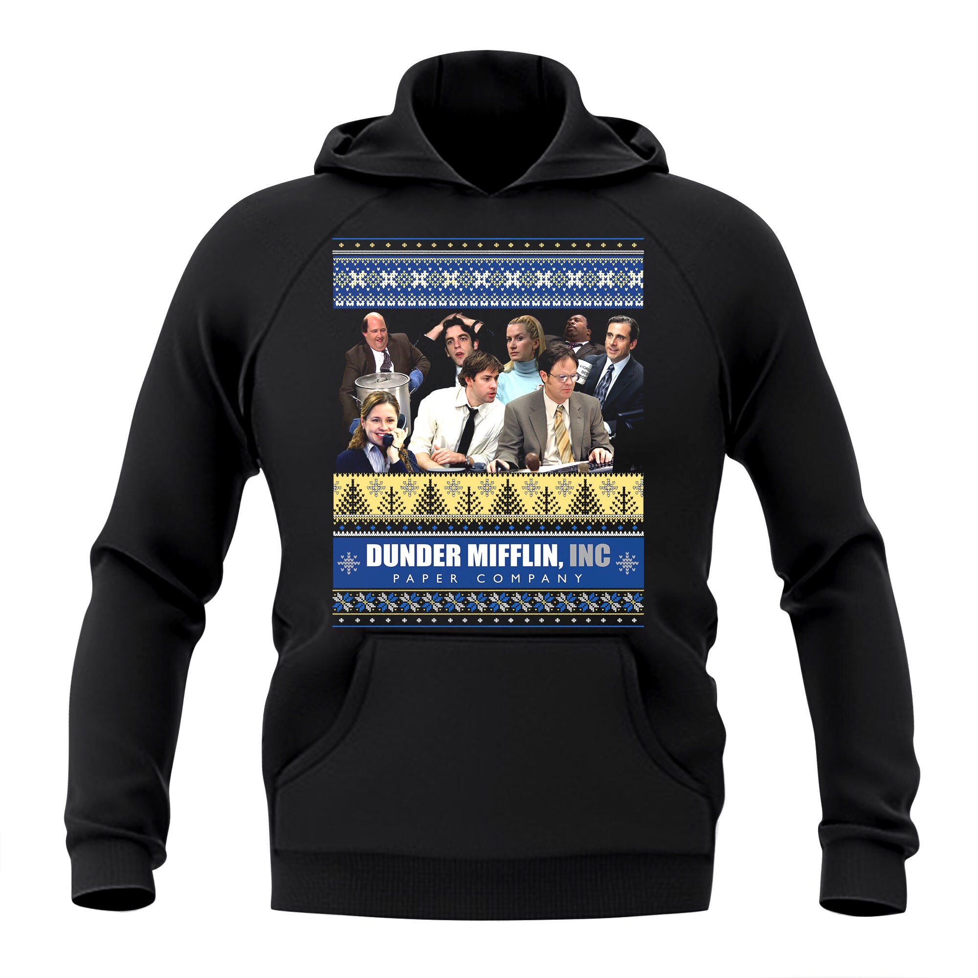 Dunder Mifflin The Office Ugly Christmas Hoodie Sweater Unisex Etsy The Office Ugly Christmas Sweaters