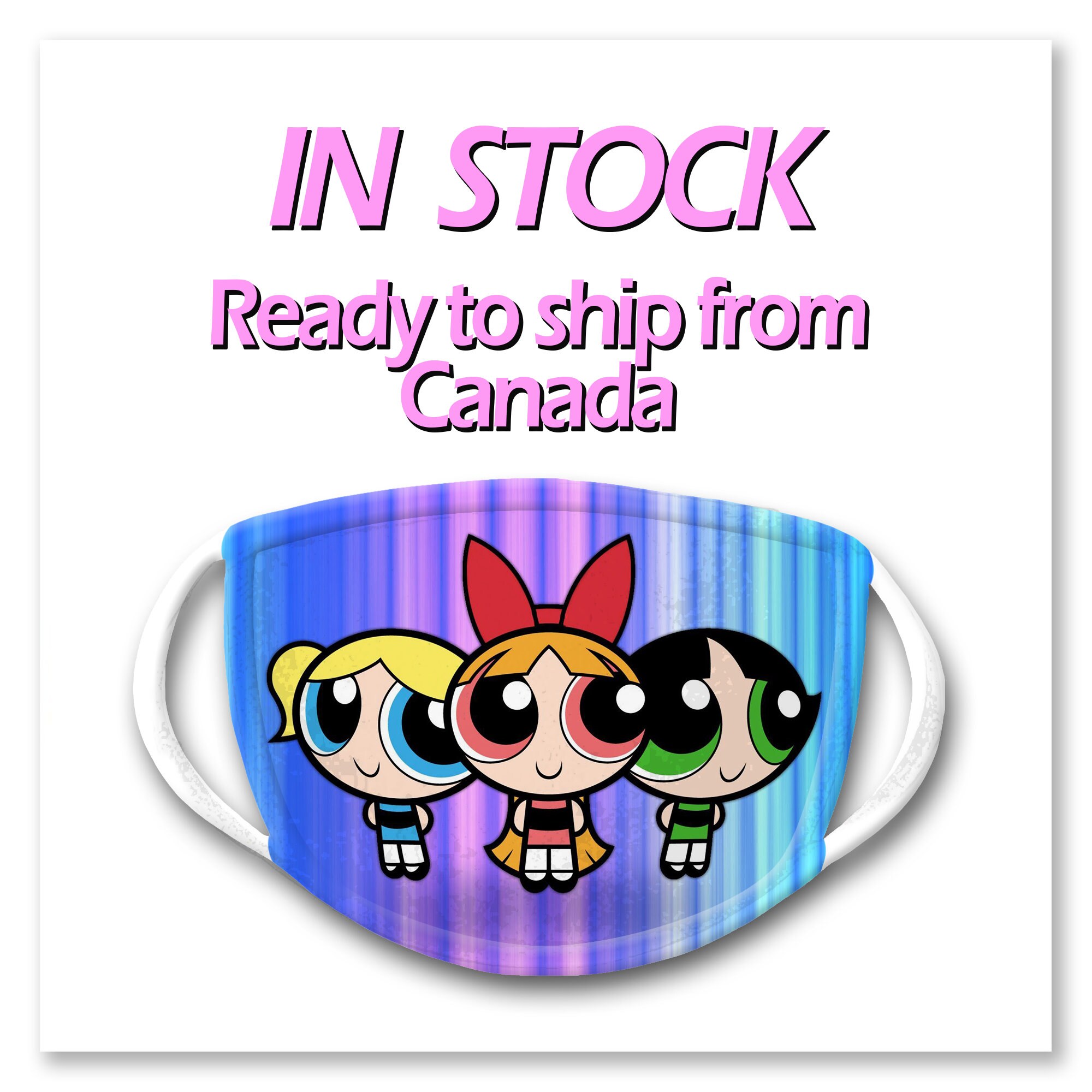 Powerpuff Girls Standing Custom Face Mask Limited Edition Etsy
