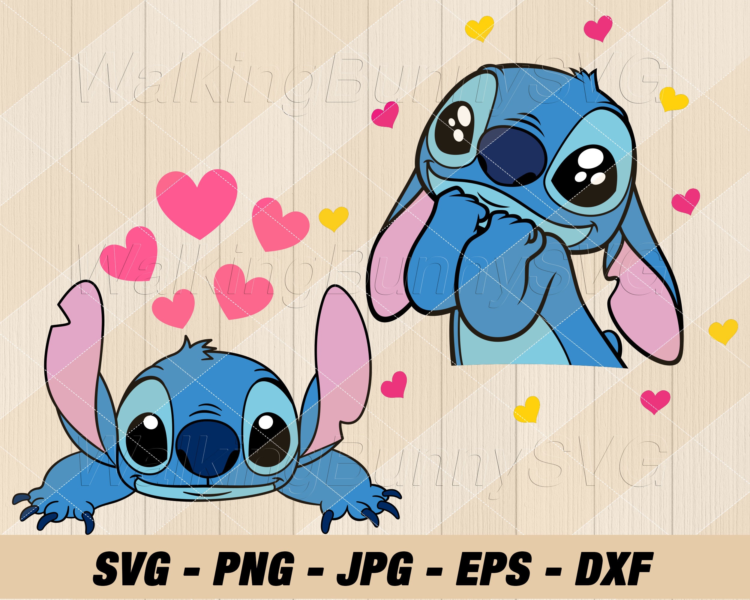 Stitch and Hearts Svg Png Layered Stitch Love Svg Cute Etsy Canada
