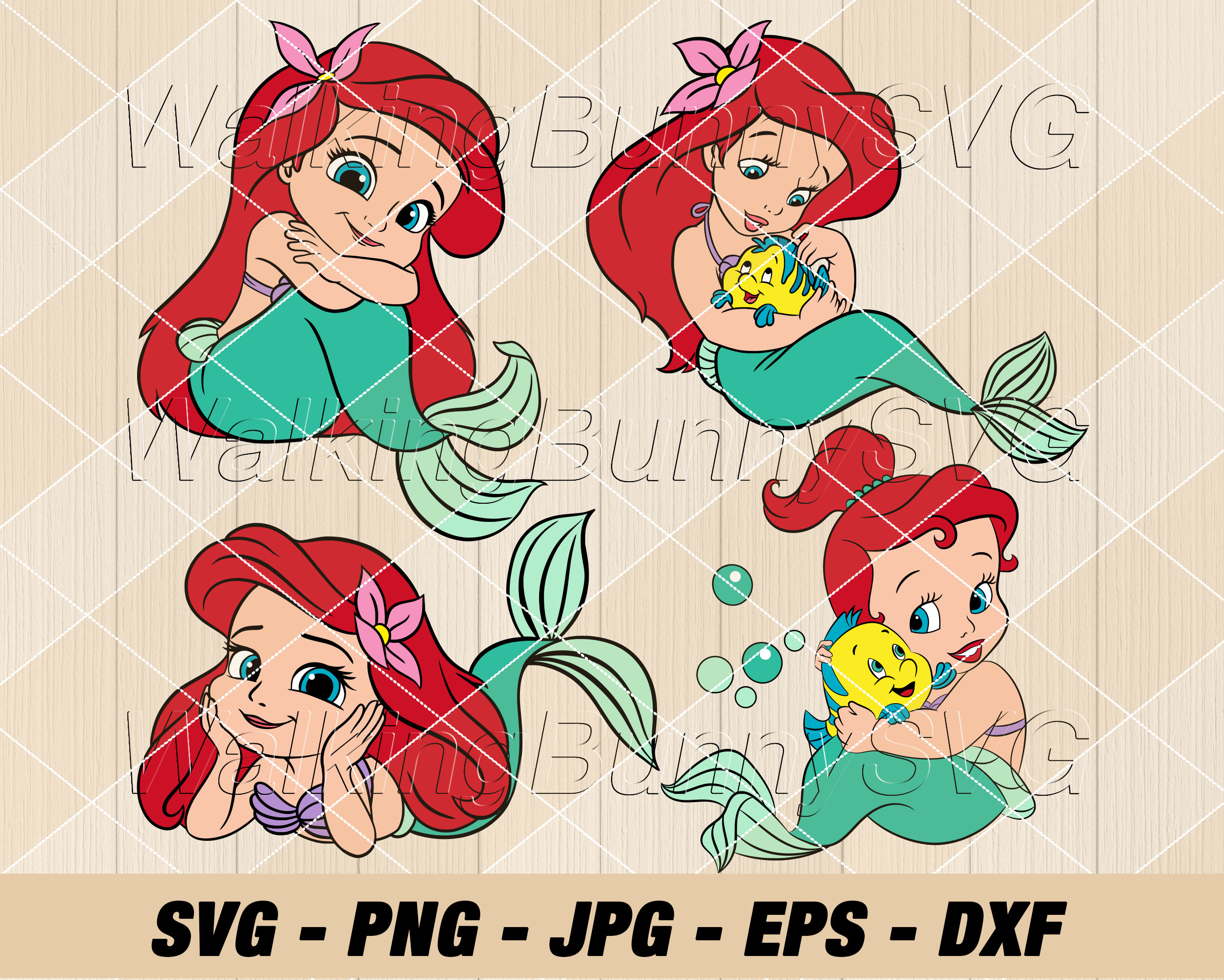 Baby Ariel Svg, Little Mermaid Svg, Disney Princess Svg, Cricut
